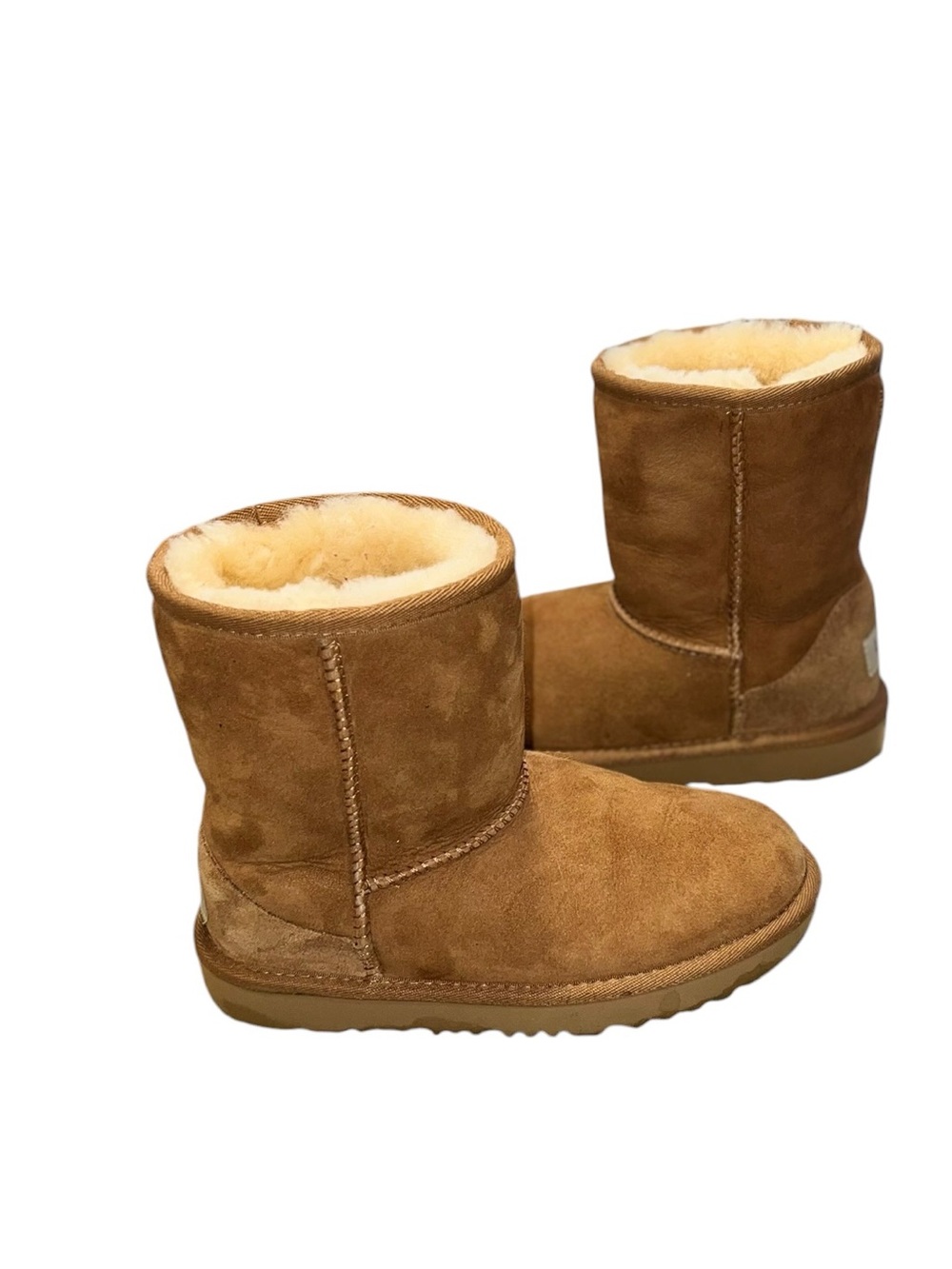 UGG Classic II Chestnut Sheepskin Boots Kids Size 1 Youth EU 32 Genuine Suede - Picture 5 of 9